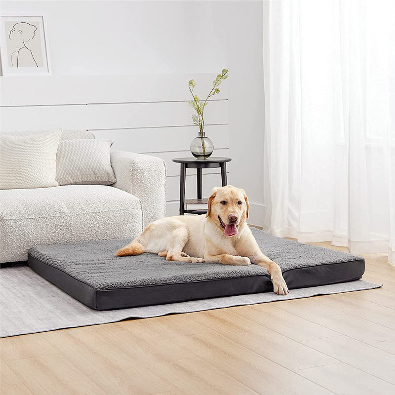 Washable Dog Bed Deluxe Plush - Waterproof, Non-Skid Bottom, Scratch Resistant, All-Seasons Comfort